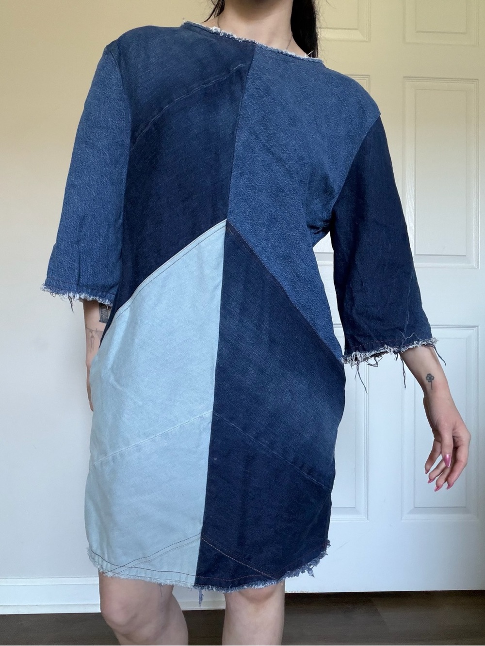 Acne Studios Denim Patchwork Mini Dress Small - Picture 6 of 8